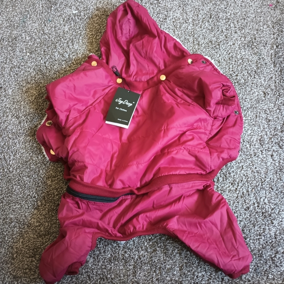 Brand New Joy Dog Fleece Lined Dog Snow Suit (Hood, Pants & Jacket) Size Large - Picture 1 of 9
